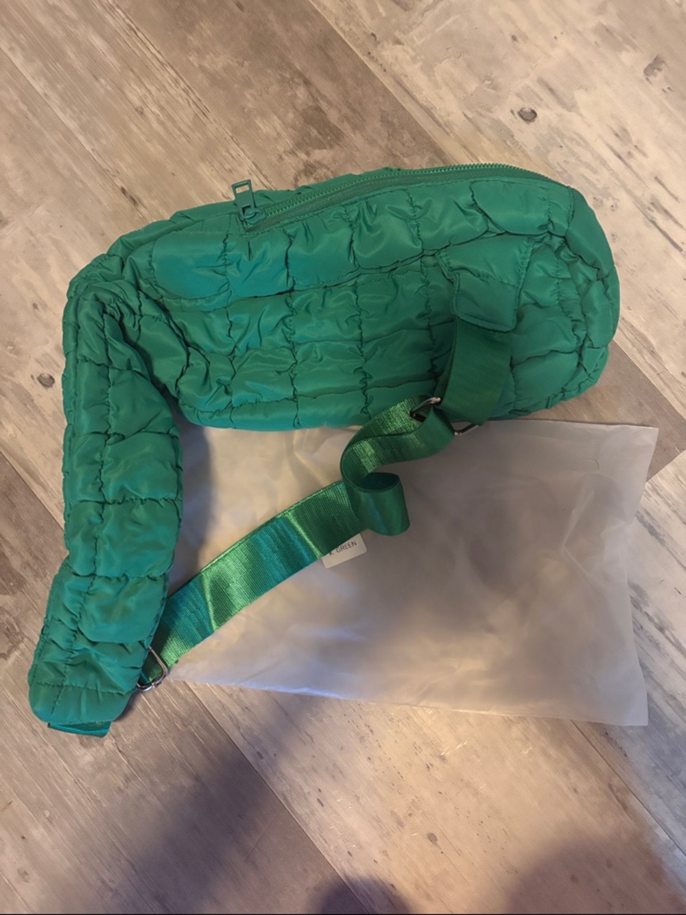 Zenana Outfitters Quilted Teal Crossbody Sling